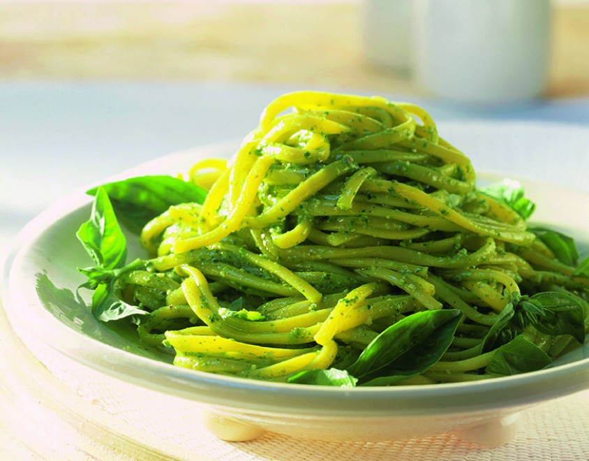 Linguine al pesto di spinacini