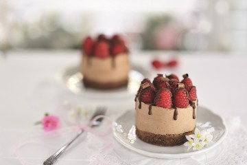 Mousse al cioccolato e lamponi