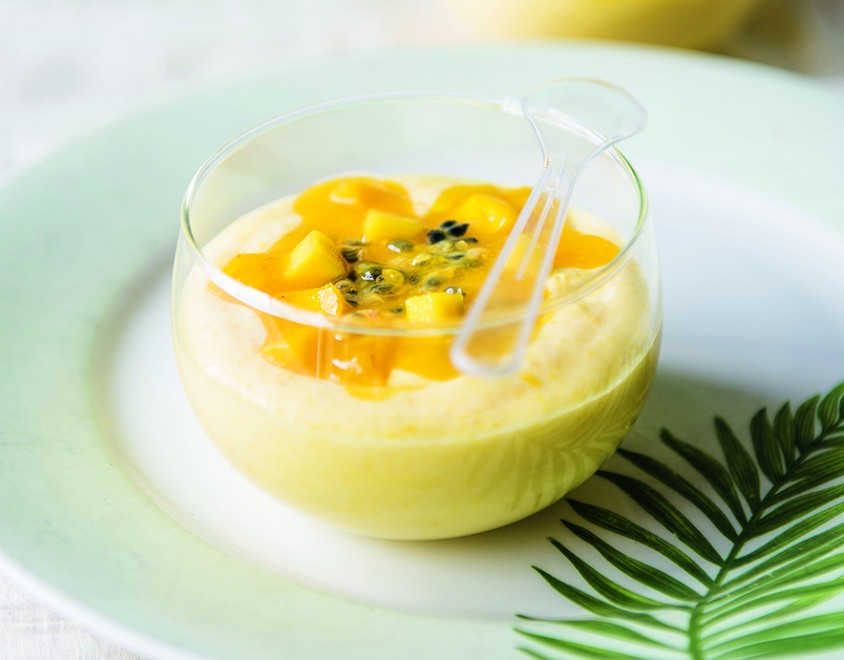 Mousse al cocco e mango 