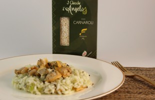 Risotto rucola, vongole e kiwi