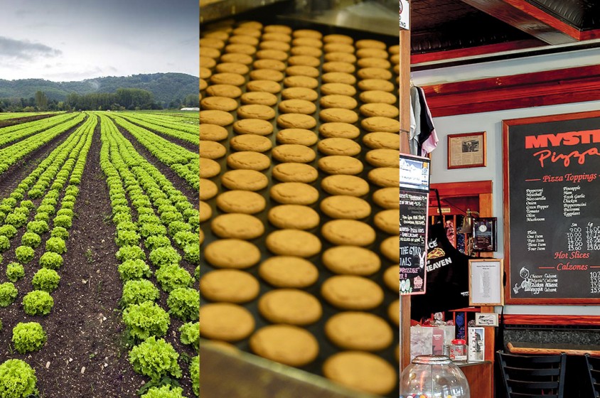 Il cibo sullo sfondo