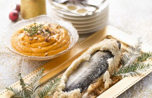 Ombrina in crosta di sale