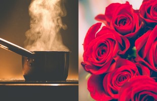 In cucina con le rose