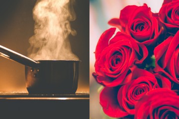 In cucina con le rose