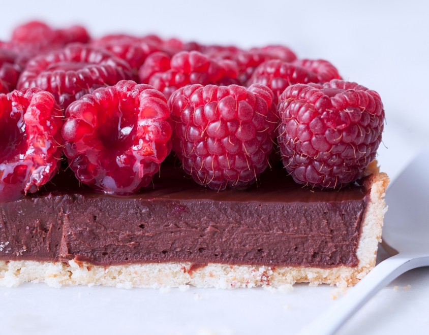 Crostata al cioccolato e lamponi