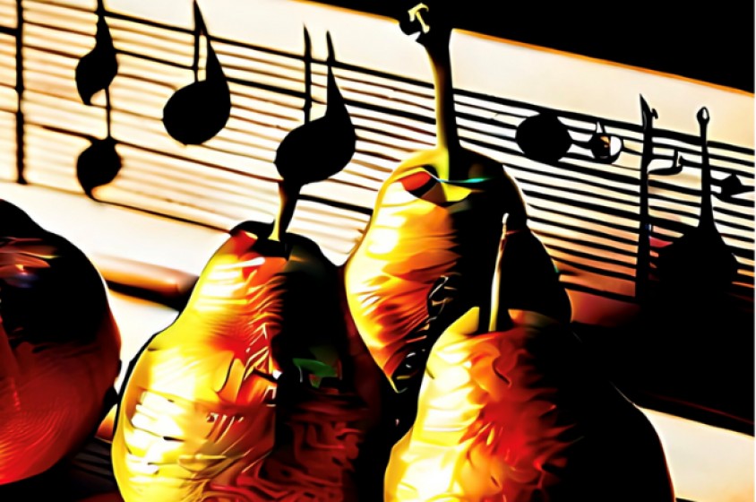 Tre pezzi a forma di pera