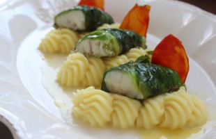 Ombrina in foglie di lattuga