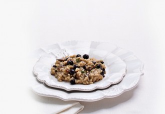 Risotto ai funghi porcini e mirtilli