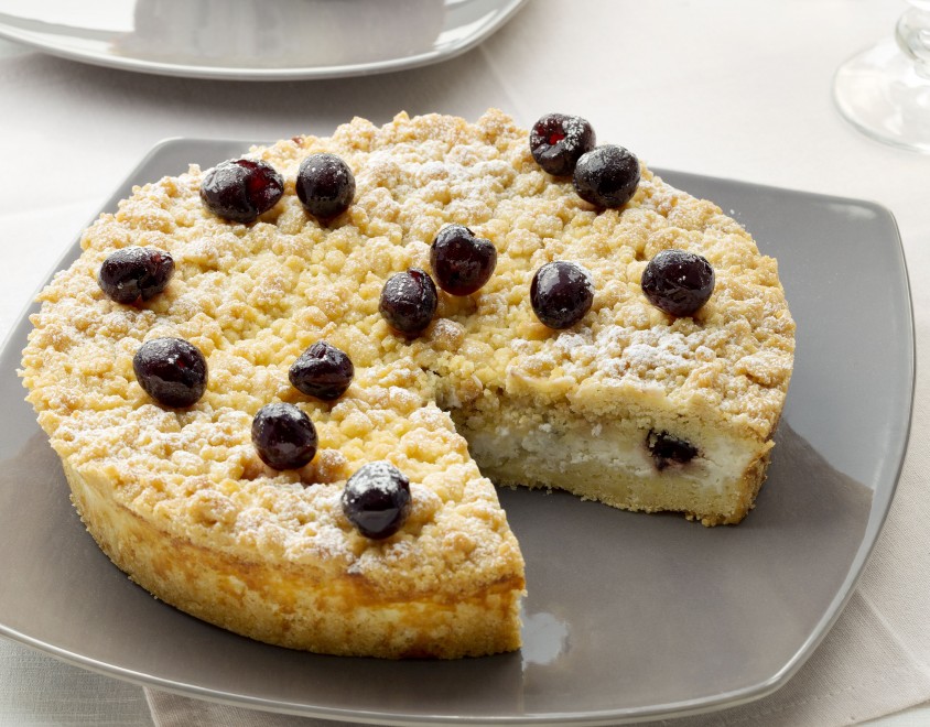 Scrigno di briciole, ricotta e amarene 