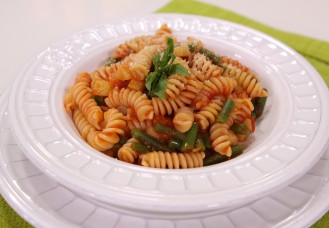 Fusilli fagiolini, patate e pomodoro