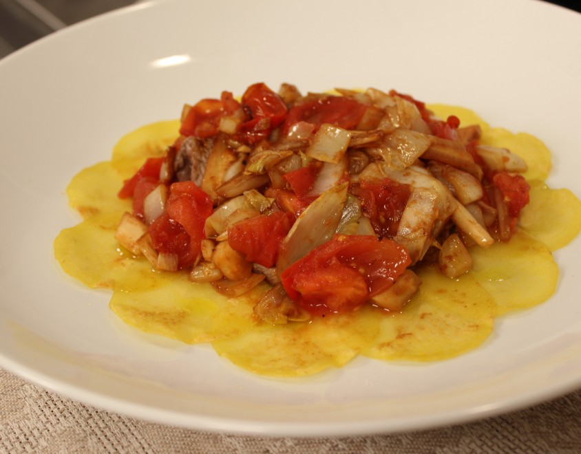 Straccetti all&rsquo;indivia e patate 